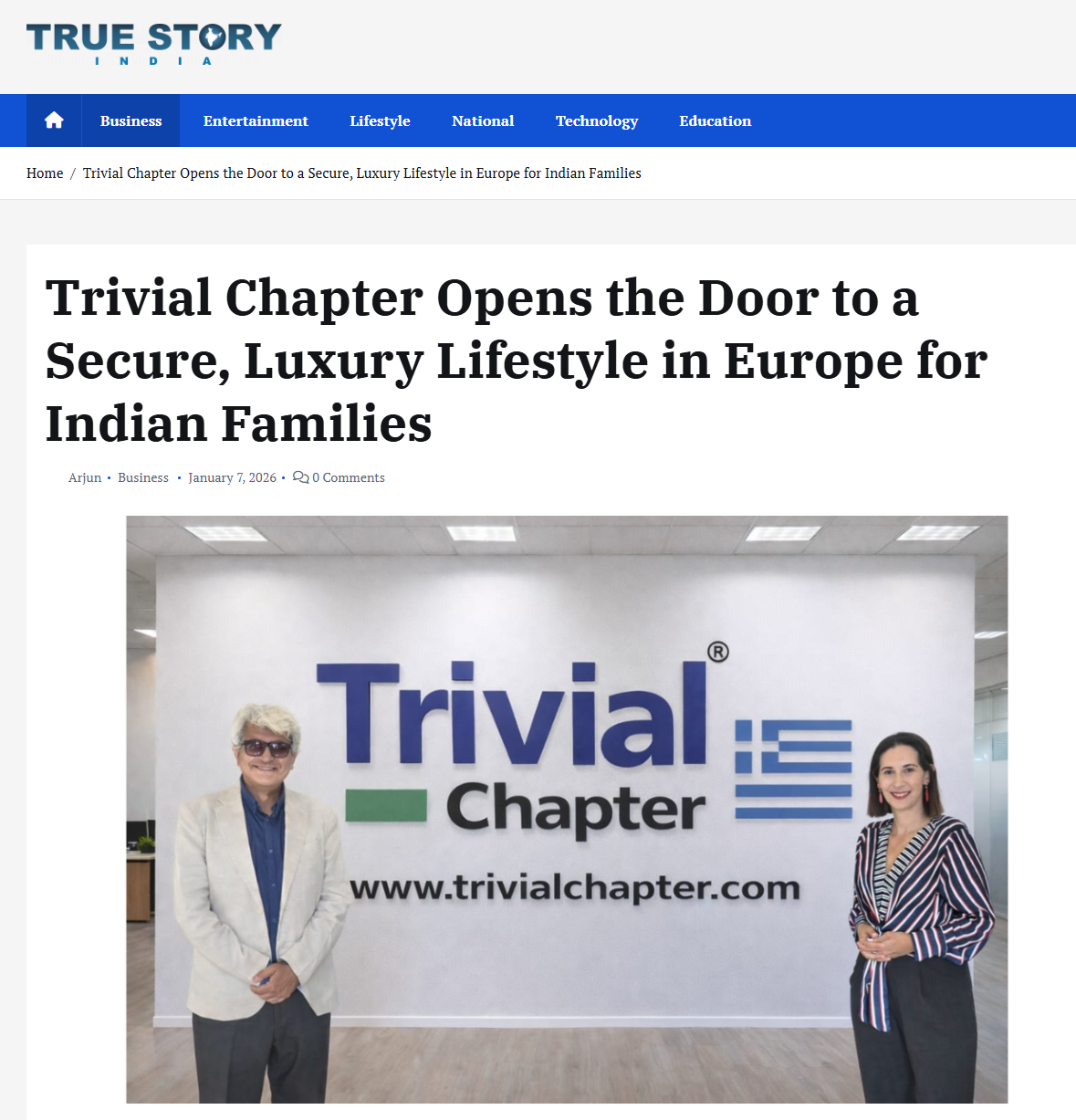 Trivial Chapter Press Articles