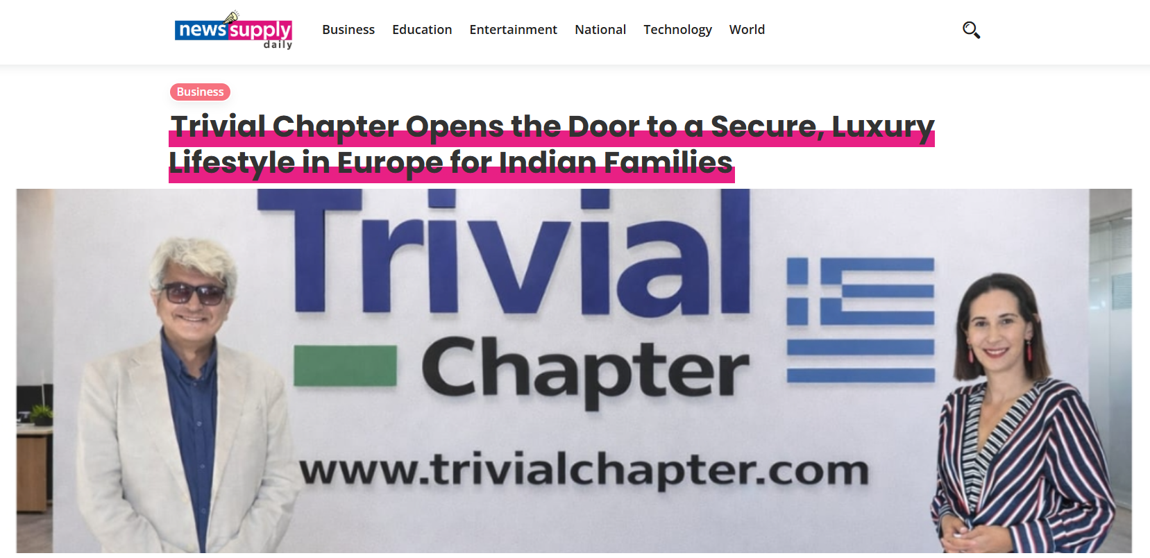 Trivial Chapter Press Articles