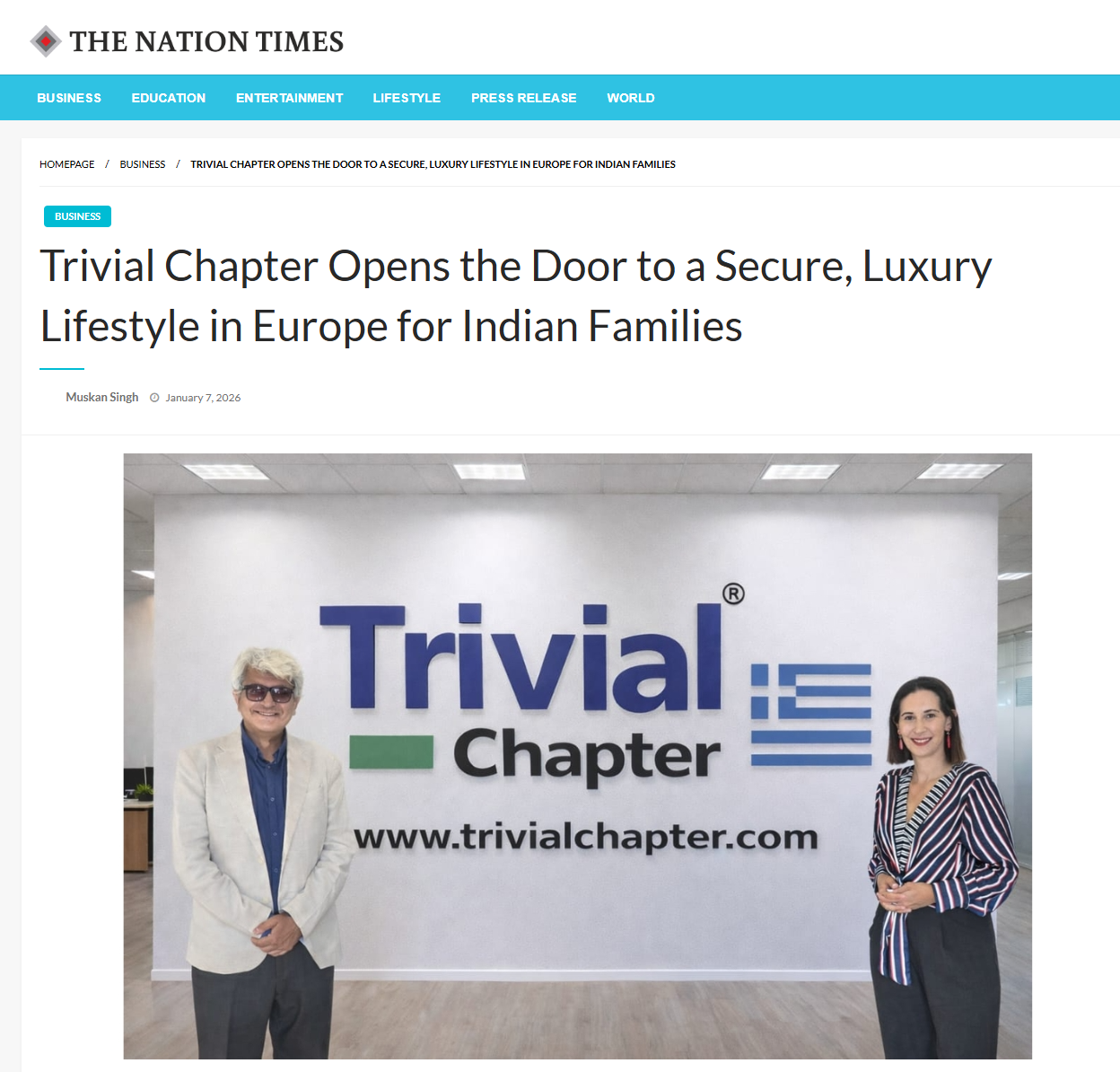 Trivial Chapter Press Articles